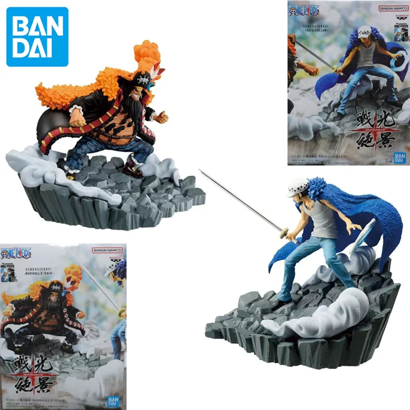 Original Bandai Senkou Zekkei One Piece Marshall D. Teach 8Cm Anime action figure Model Toys desktop ornament birthday gifts