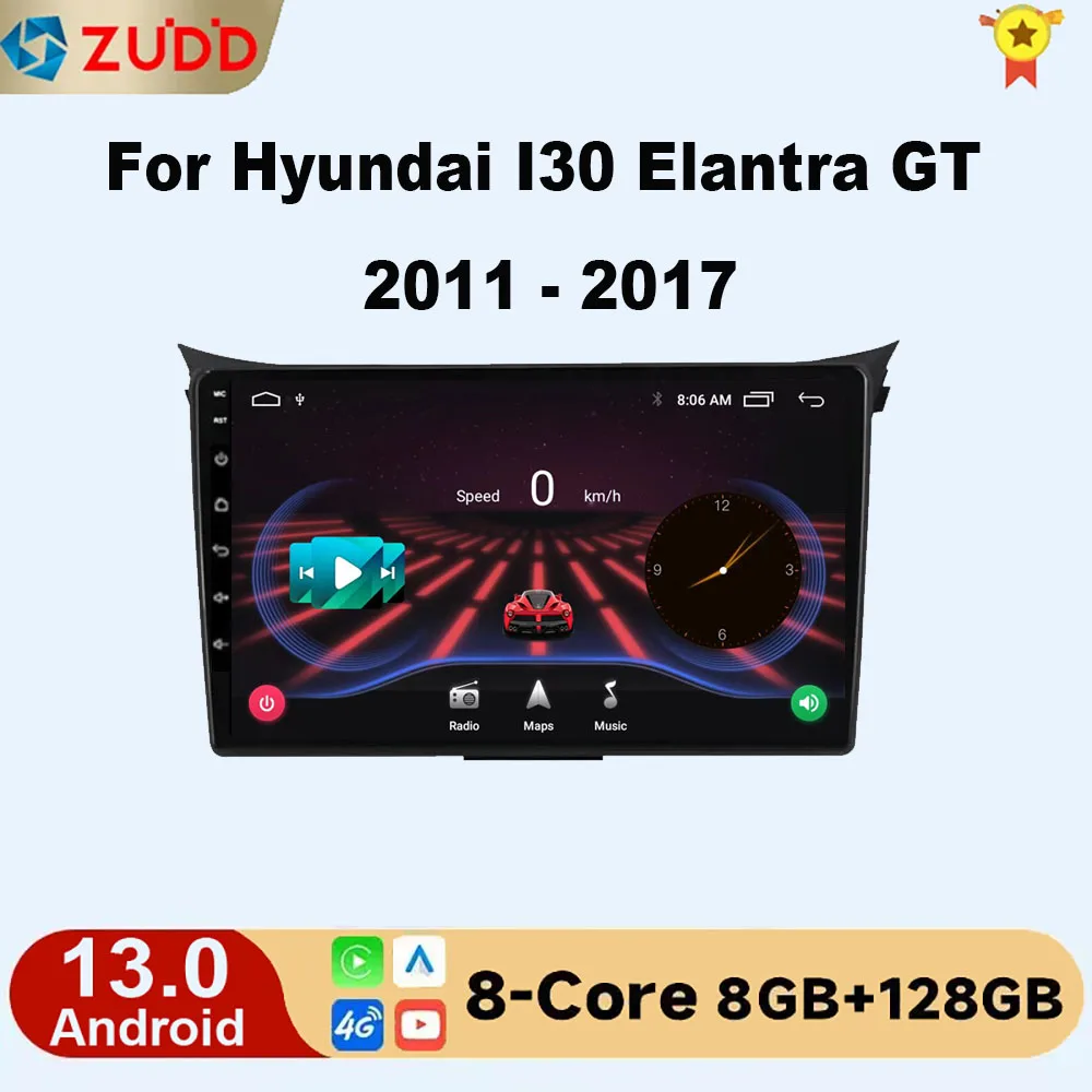 

Android 13 For Hyundai I30 Elantra GT 2012 2013 2014 2015 2016 2din Car Radio Android Auto Carplay GPS Navigation No DVD Player