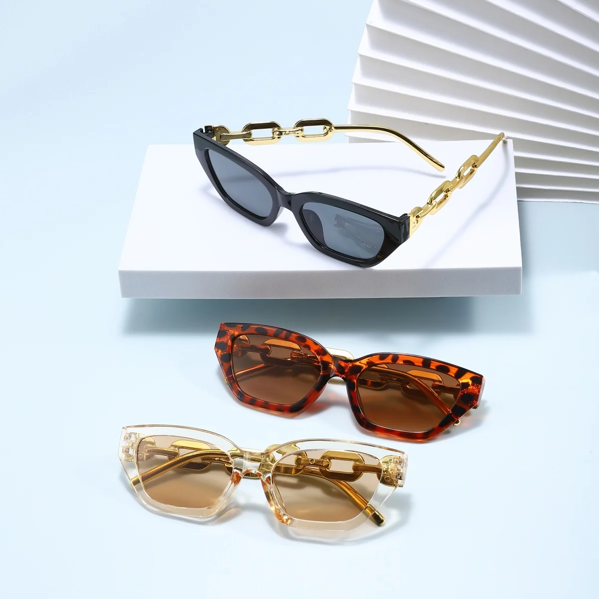 3pcs European and American retro style men's and women's fashionable sunglasses trend versatile summer sun shading and UV protec