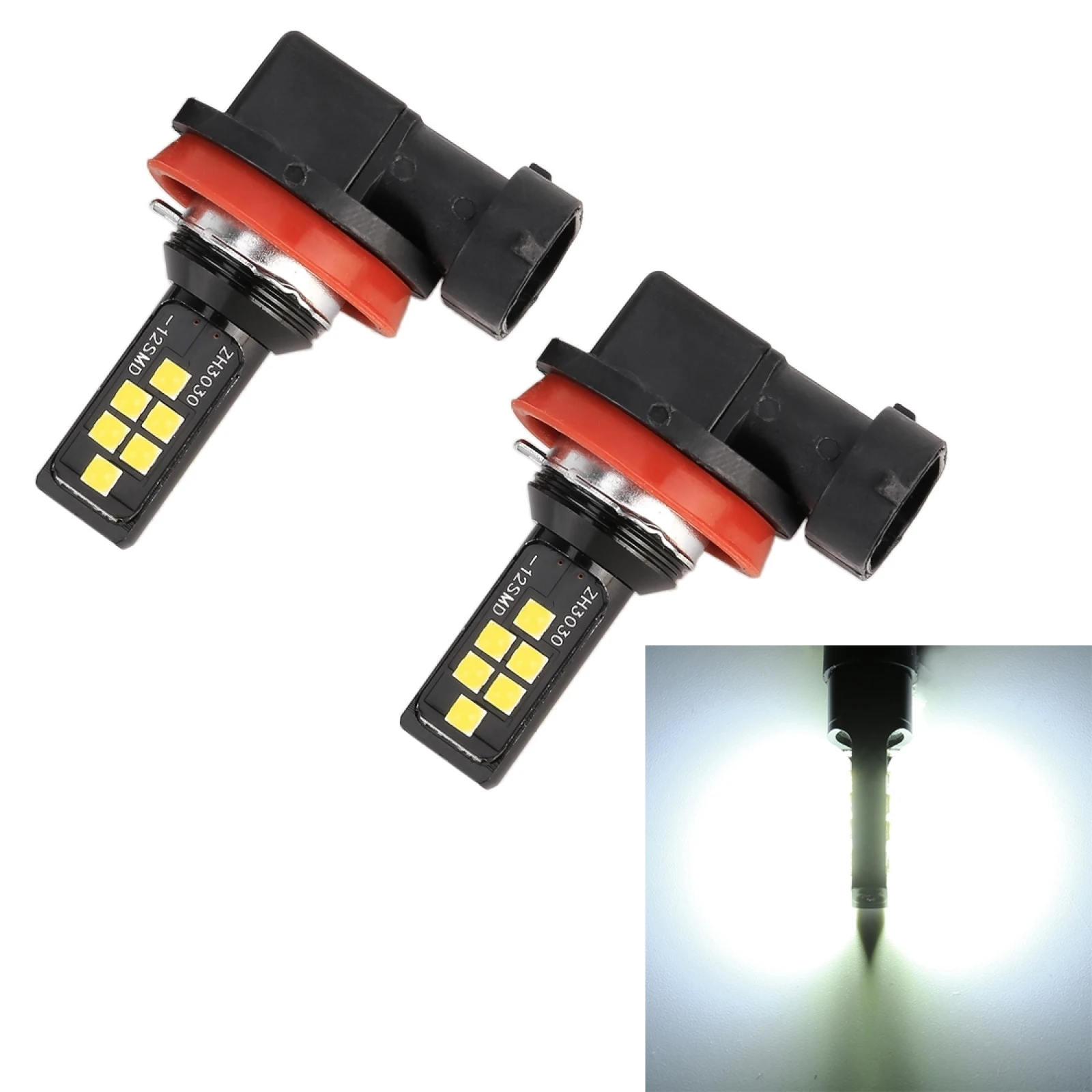 2 PCS H11 DC9-16V / 3.5W / 6000K / 320LM Car Auto Fog Light 12LEDs SMD-ZH3030 Lamps, with Constant Current White Light