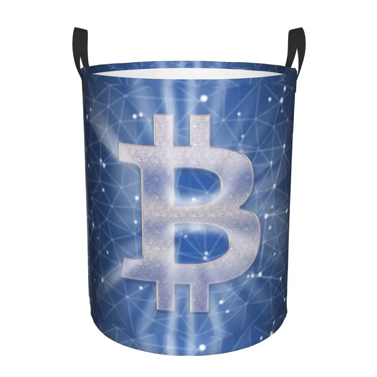 Bitcoin Digital Currency Laundry Basket Cryptocurrency Blockchain BTC Geek Baby Hamper for Nursery Toys Organizer Storage Bins