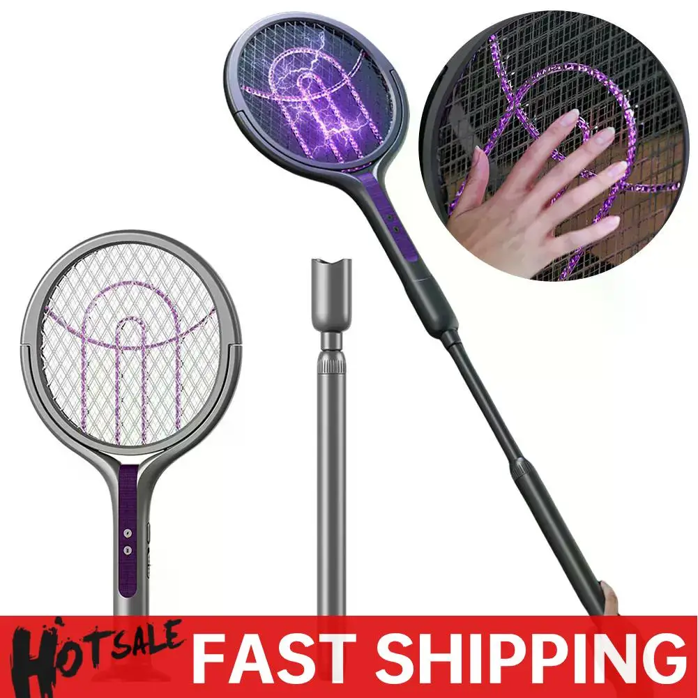 

Electric Mosquito Killer Lamp Type-C Charging Foldable Bug Zapper Electric Fly Swatter Anti Mosquito Racket for Indoor Outdoor