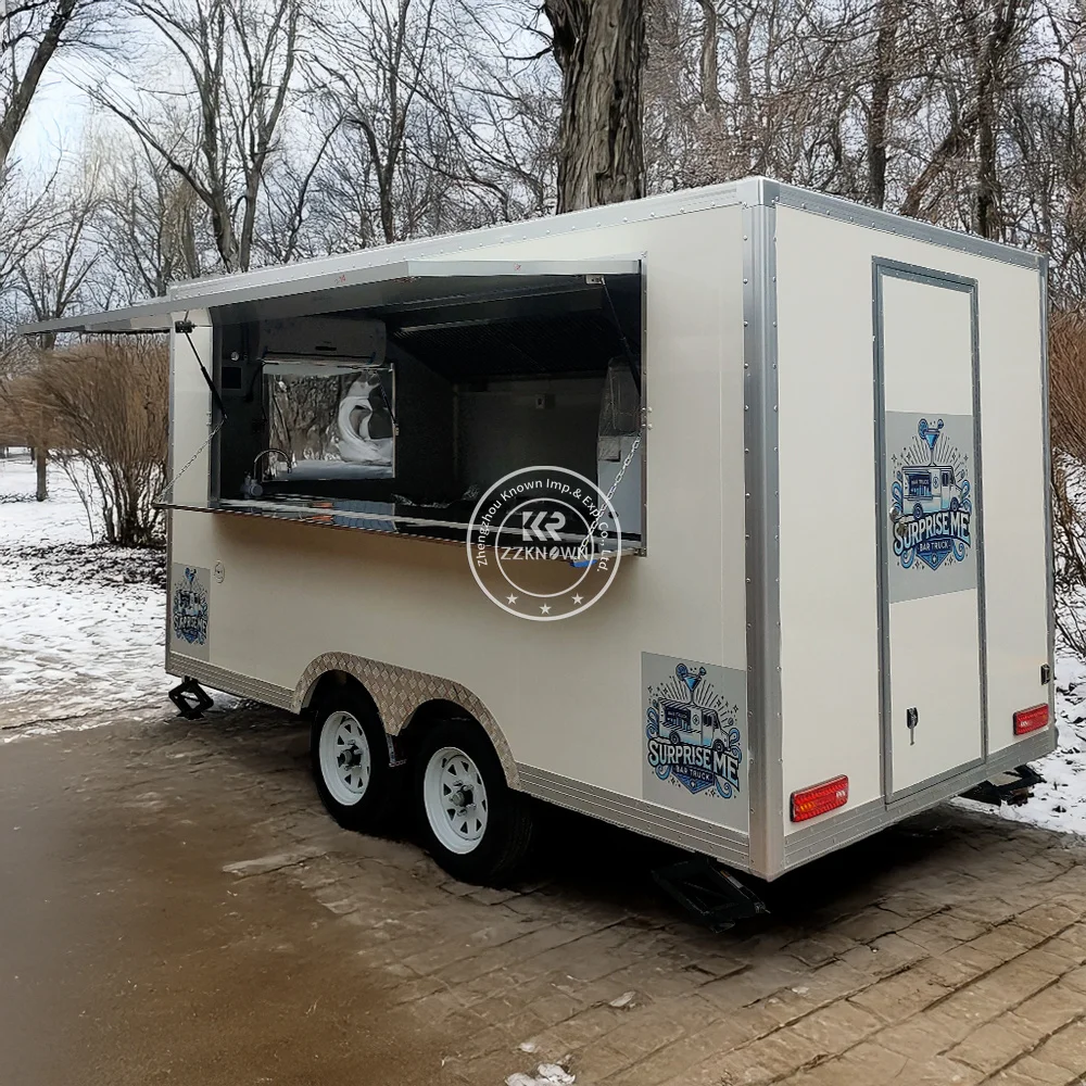 Street Concession Bakery Food Trailer with Full Kitchen Outdoor Mobile Restaurant Pizza Hot Dog Cart Food Trucks - Image 2
