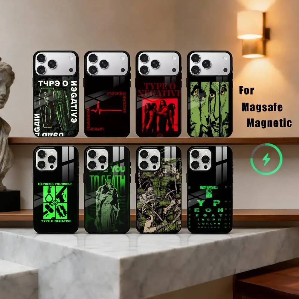 

Gothic T-Type O N-Negative Band Phone Case For iPhone 17,16,15,14,13,12,Plus,Pro,Max for Magsafe Magnetic Wireless Charging
