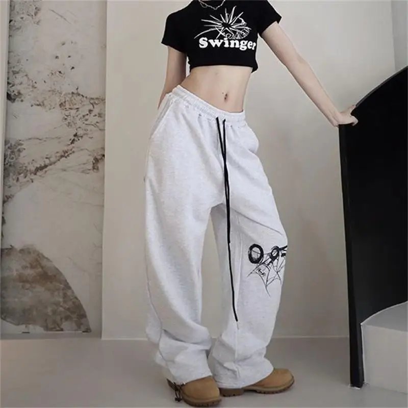 

Women Print Pants Wide Leg Trousers Summer Street Straight Harajuku Kawaii Vintage Y2k Clothes Casual High Waist Sweatpants