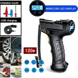 Inflador de neumáticos de coche con pantalla Digital, compresor de aire portátil con cable/inalámbrico, 900PSI, 120W