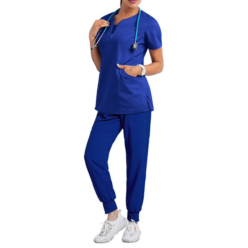 Multicolorido dentista enfermeira vestidos cirúrgicos manga curta elástico de secagem rápida uniformes enfermeira do hospital dividir conjunto vestido lavagem à mão