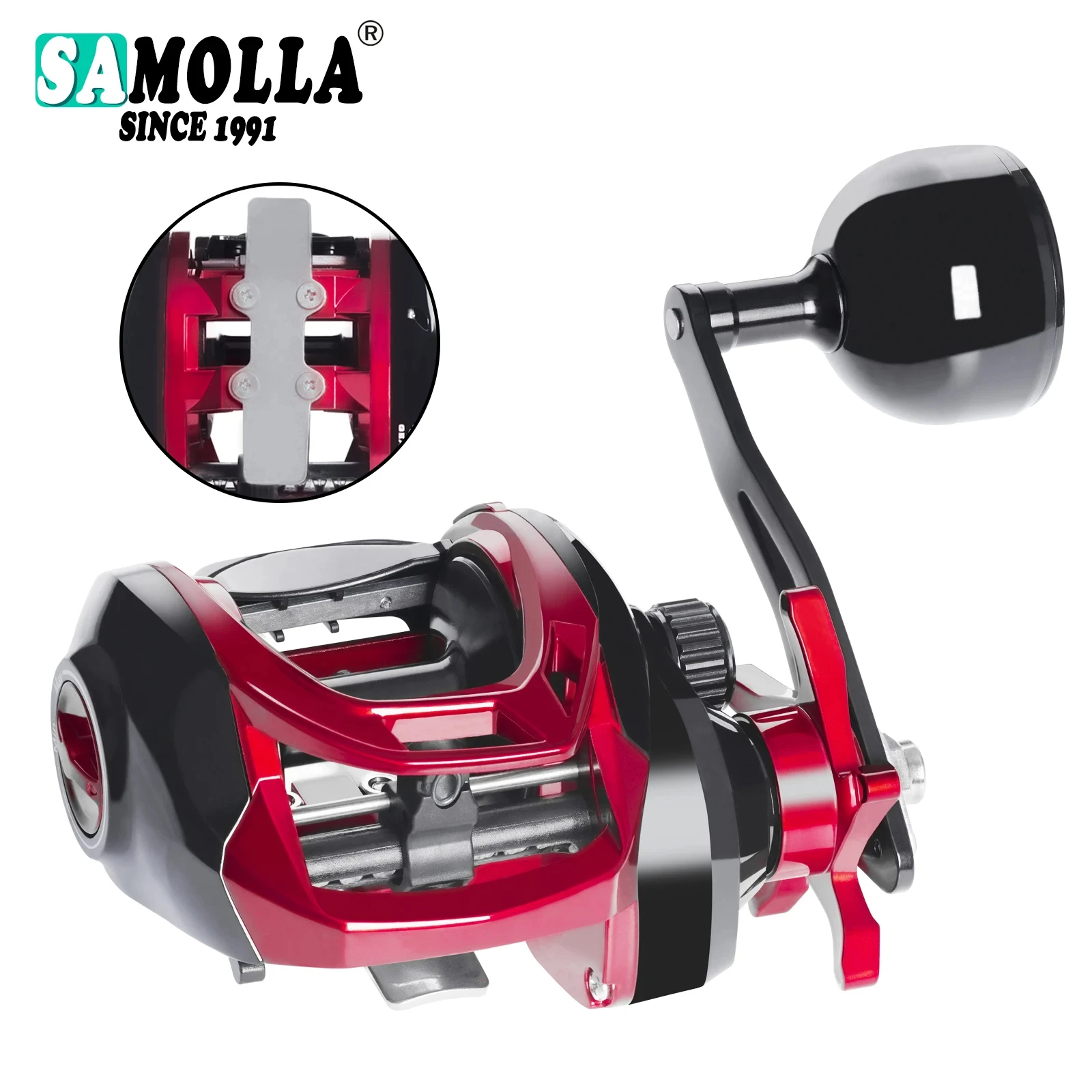 

New Large Sea Fishing Reel Baitcasting Saltwater Waterproof 6.3:1 15KG Drag Catfishing Trolling Metal Base