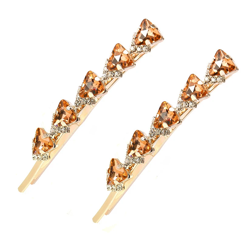 trendy shiny crystal stone hair clip slide rhinestone barrette for women girls party hair accessories