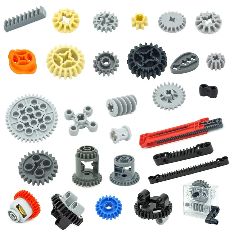 Technical Bricks Gear Parts Worm Rack Classic Accessories  MOC DIY Building Blocks 32494 4716 3649 92693 61927 61903