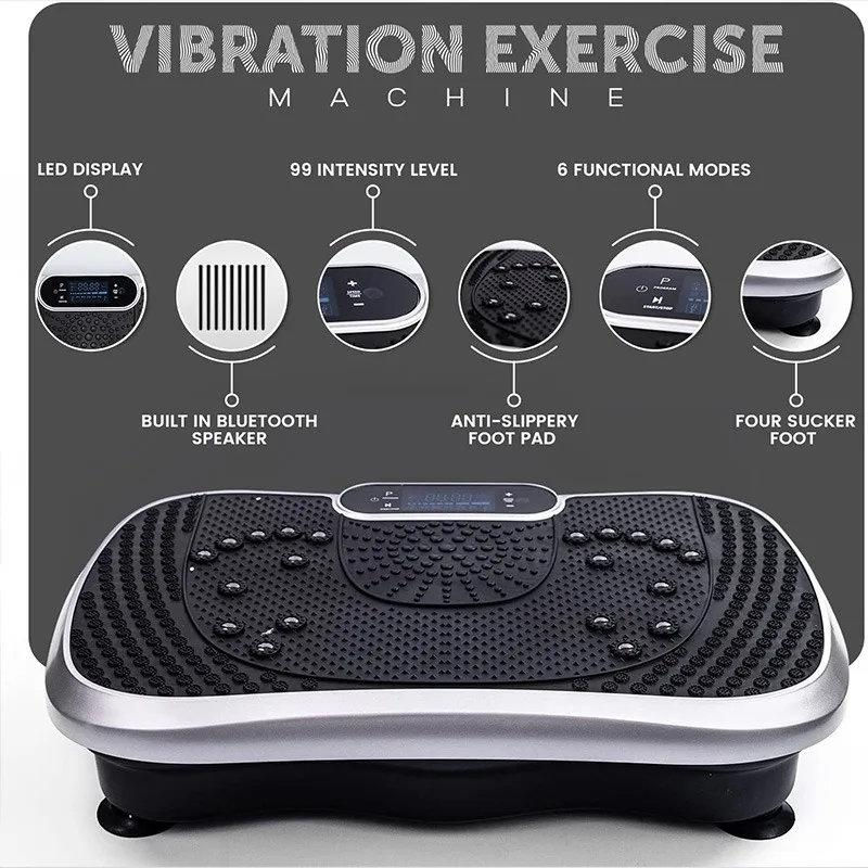 آلة تمرين اهتزاز الجسم، آلات منصة الاهتزاز، لوحة الاهتزاز للياقة البدنية المنزلية، المنزلية #4