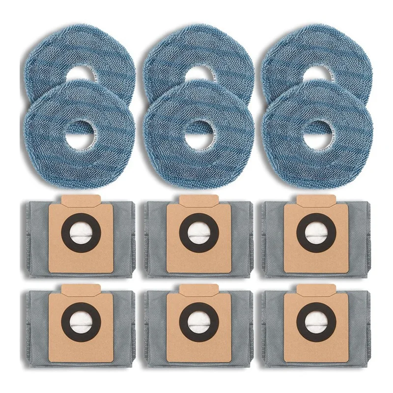 

12-Pack Robot Vacuum Replacement Accessories Replacement Dust Bags & Mop Pads For Eufy X10 Pro Omni