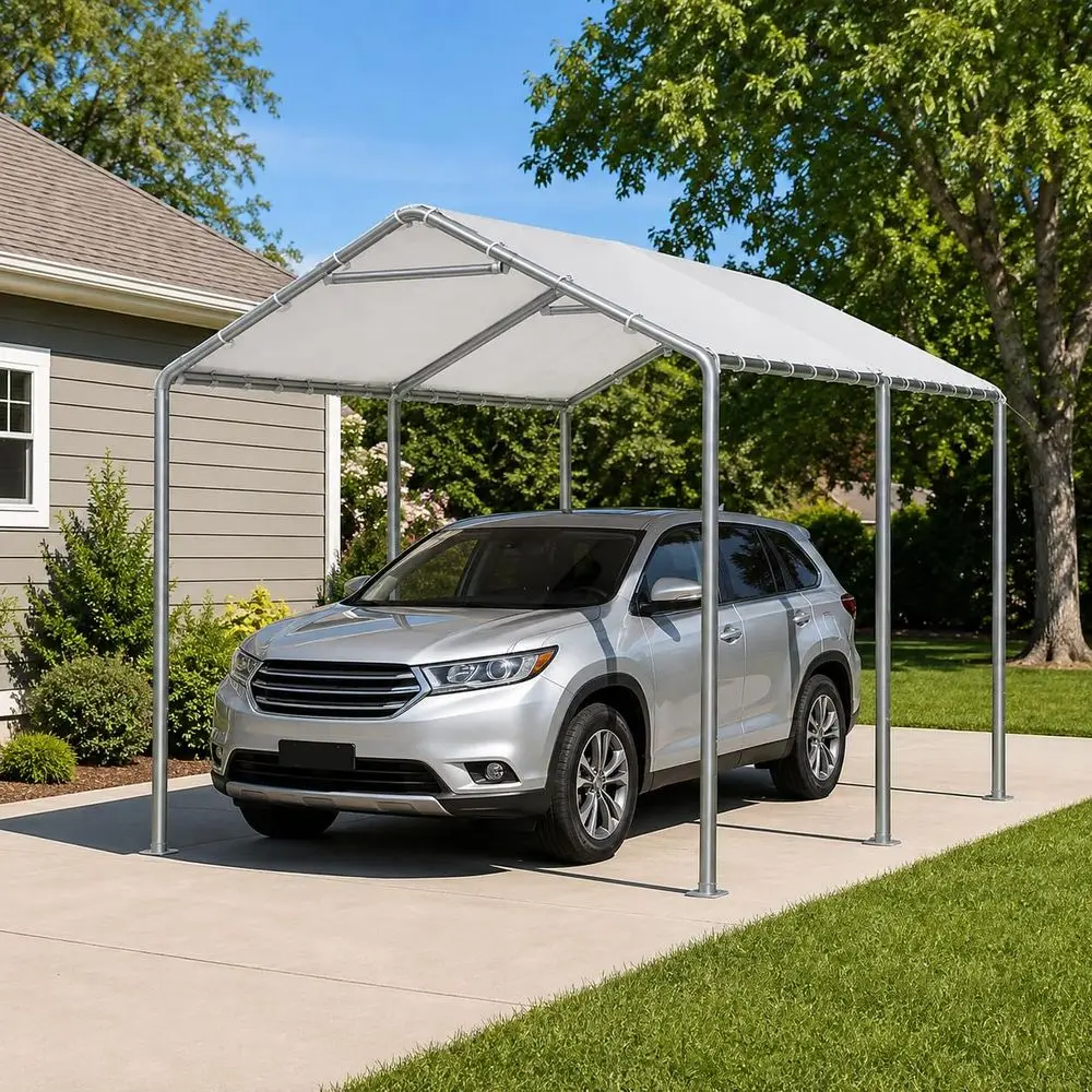 10x15 FT Heavy Duty Carport, Outdoor Portable Garage Shelter