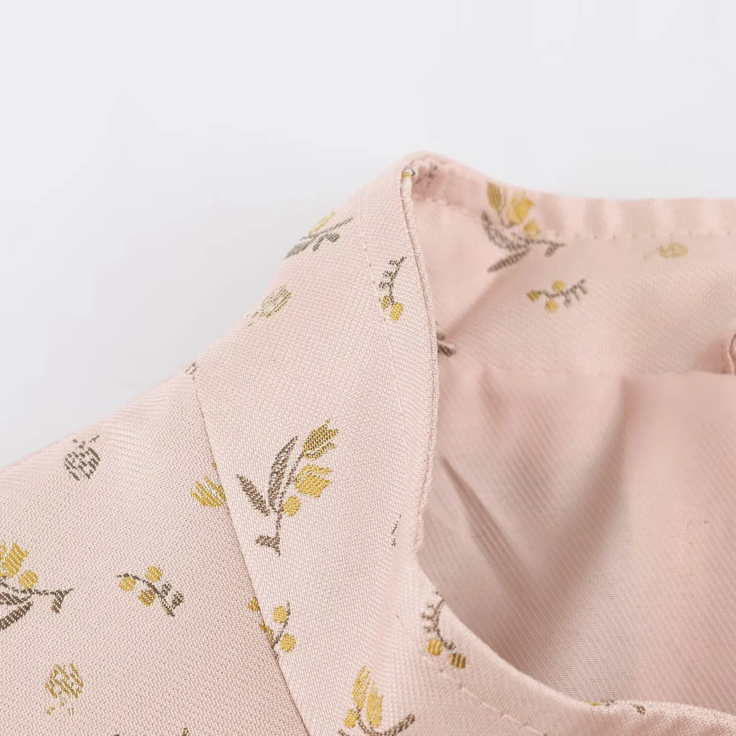 NLZGMSJ 2026 Herbst Retro Damen Blumenmuster Kurze Jacke Stehkragen Einreihig Metallknöpfe Langarm Oberbekleidung – Detail 4