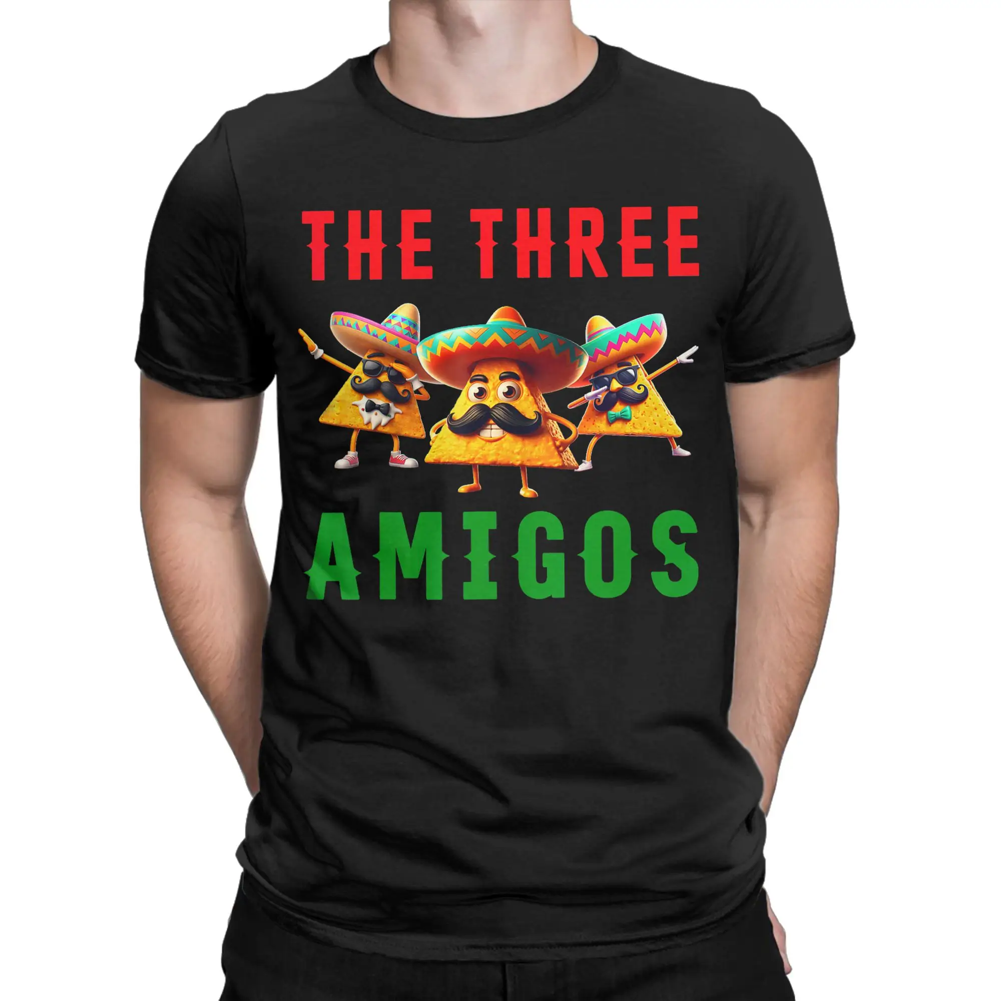 Men Tres Amigos Avocados Guac Cinco De Mayo Fiesta T Shirt  100% Cotton Tops Vintage Short Sleeve Crewneck Tee Shirt T-Shirts