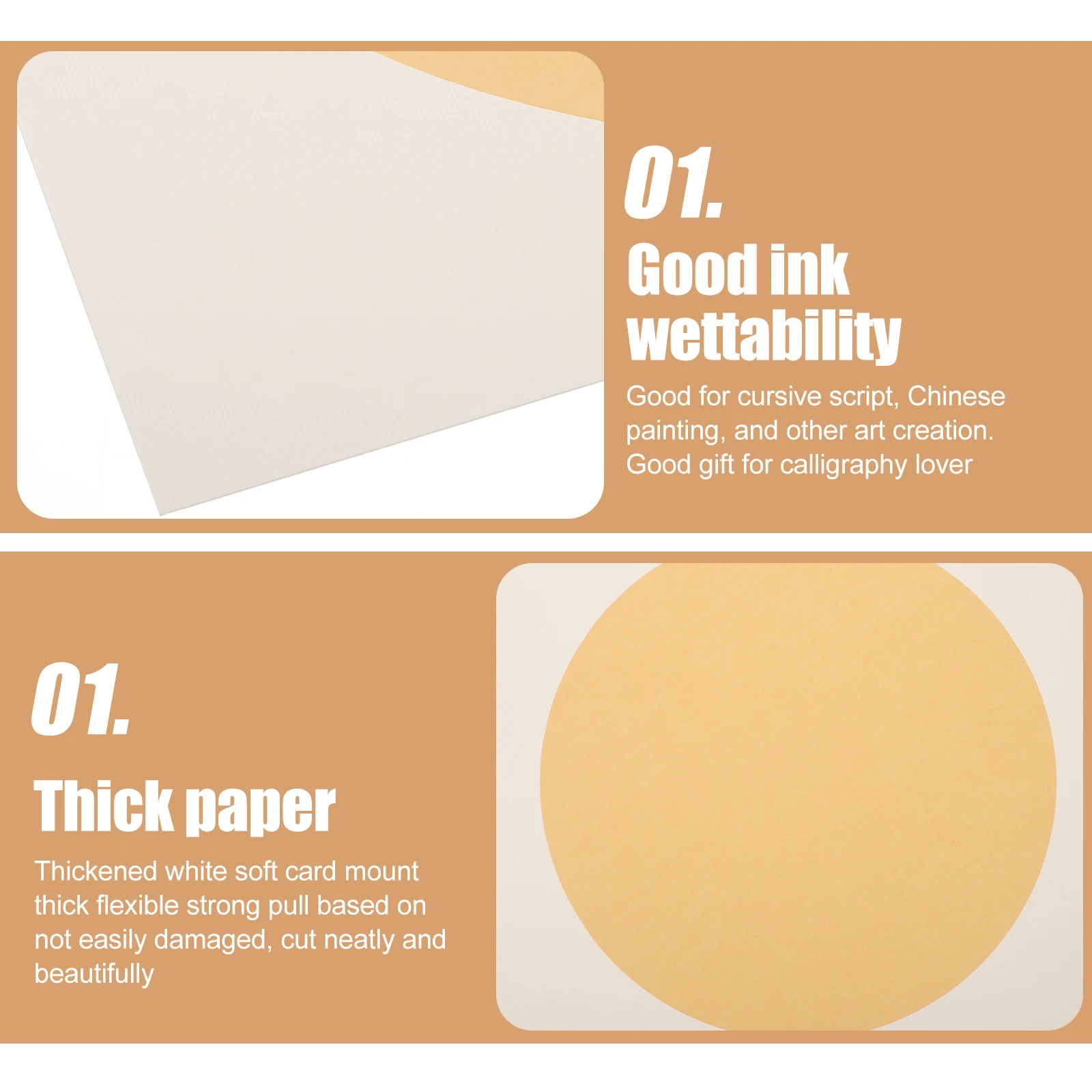 

10 Sheets Mirror Card Paper Calligraphy Practicing Professional Writing Xuan Rice Blank Drawing Decoupage Art Supplies