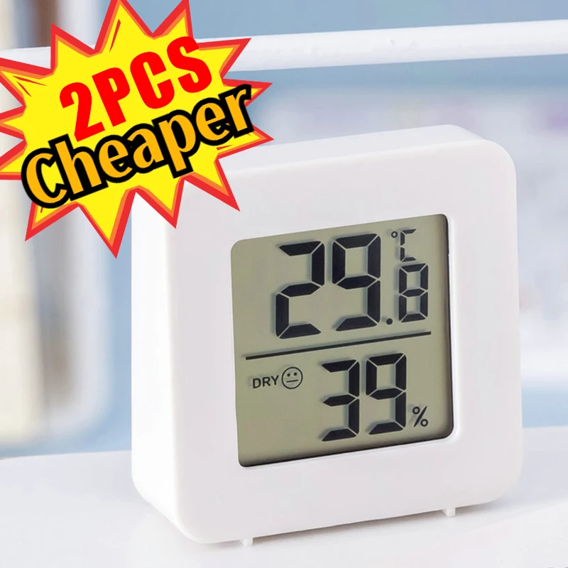 Mini LED Digital Electronic Thermometer Indoor Thermohygrometer Hygrometer Wet Dry Baby Room Wall Mounted Room Temperature Meter