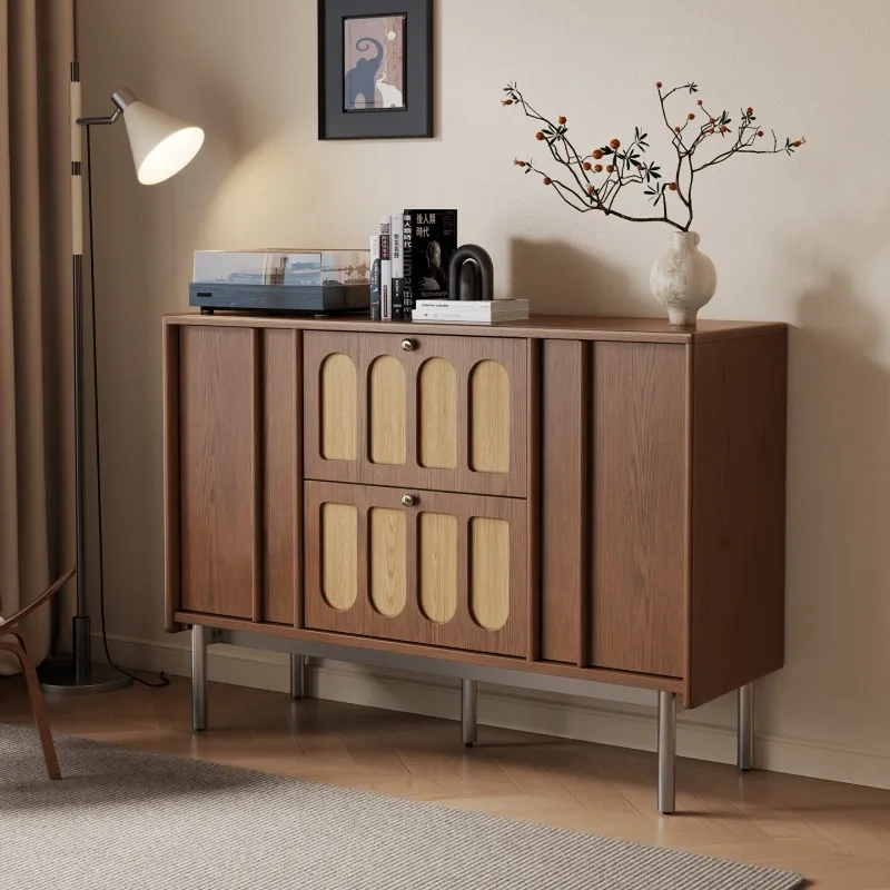 Solid wood chest, living room storage cabinet, light luxury against the wall, new storage bedroom, bedside cabinet