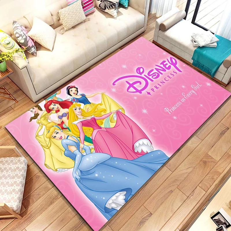 Disney Princess Pattern Large Area Rugs Carpet for Home Living Room Bedroom Sofa Doormat Decoration Non-slip Kids Mats Potdemiel