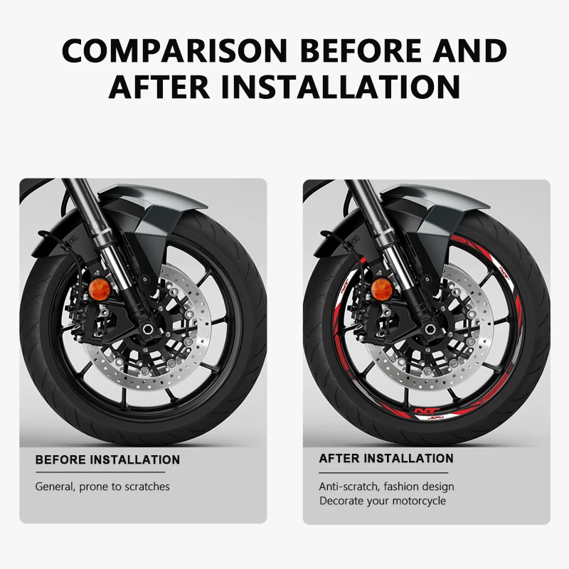 Motorcycle Wheel Sticker Waterproof Decals for Honda NT 1100 NT1100 Accessories 2022 2023 2024 17 Inches Rim Stickers