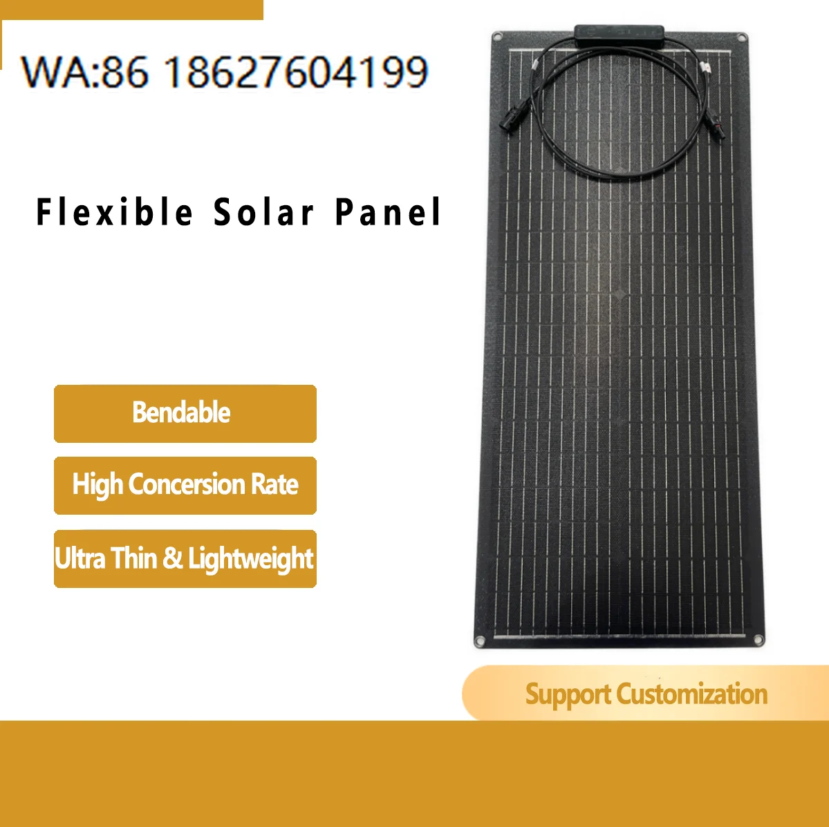 30W-200W Waterproof Flexible Solar Panels, High Efficiency Monocrystalline Bendable Off Grid PV Modules