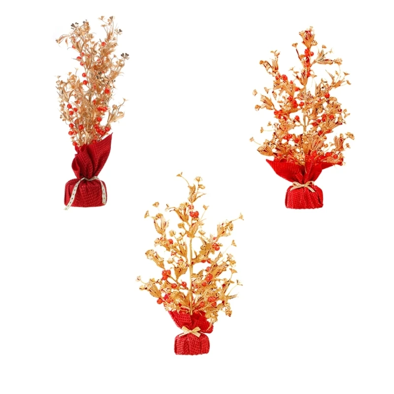 

Artificial Berries Fortune Tree Flower Basket Decoration Chinese New Year Fake Fruit Tree Ornaments Centerpiece Decor