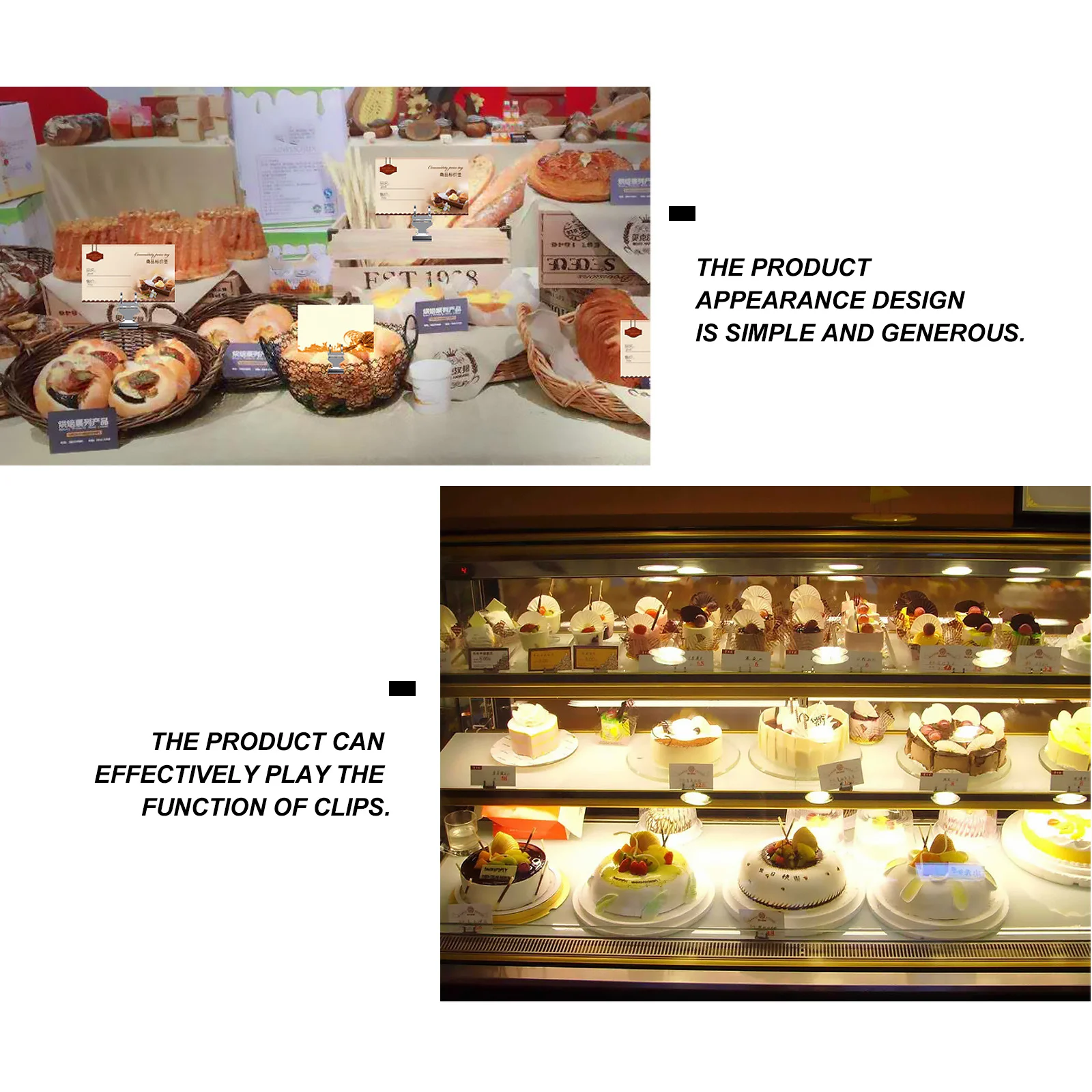 

4Pcs Advertising Clips Premium Price Tag Holders for Shops Restaurants Supermarket Display Stand Label Clips