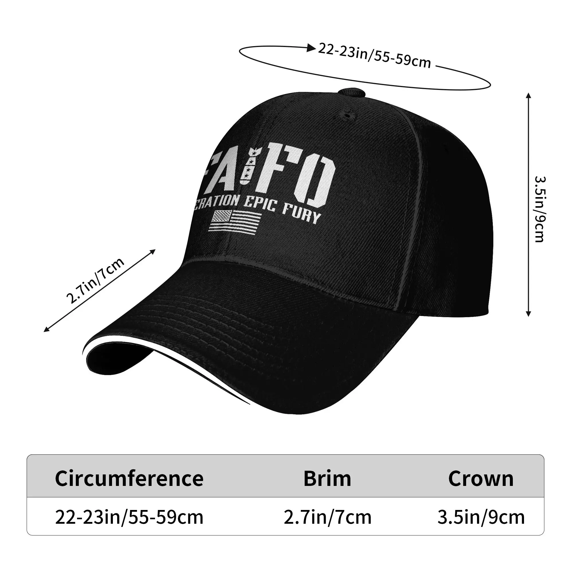 FAFO Operation Epic Fury Baseball Cap  y2k Retro Trucker Hat Summer Men Women Outdoor Sport Baseball Caps