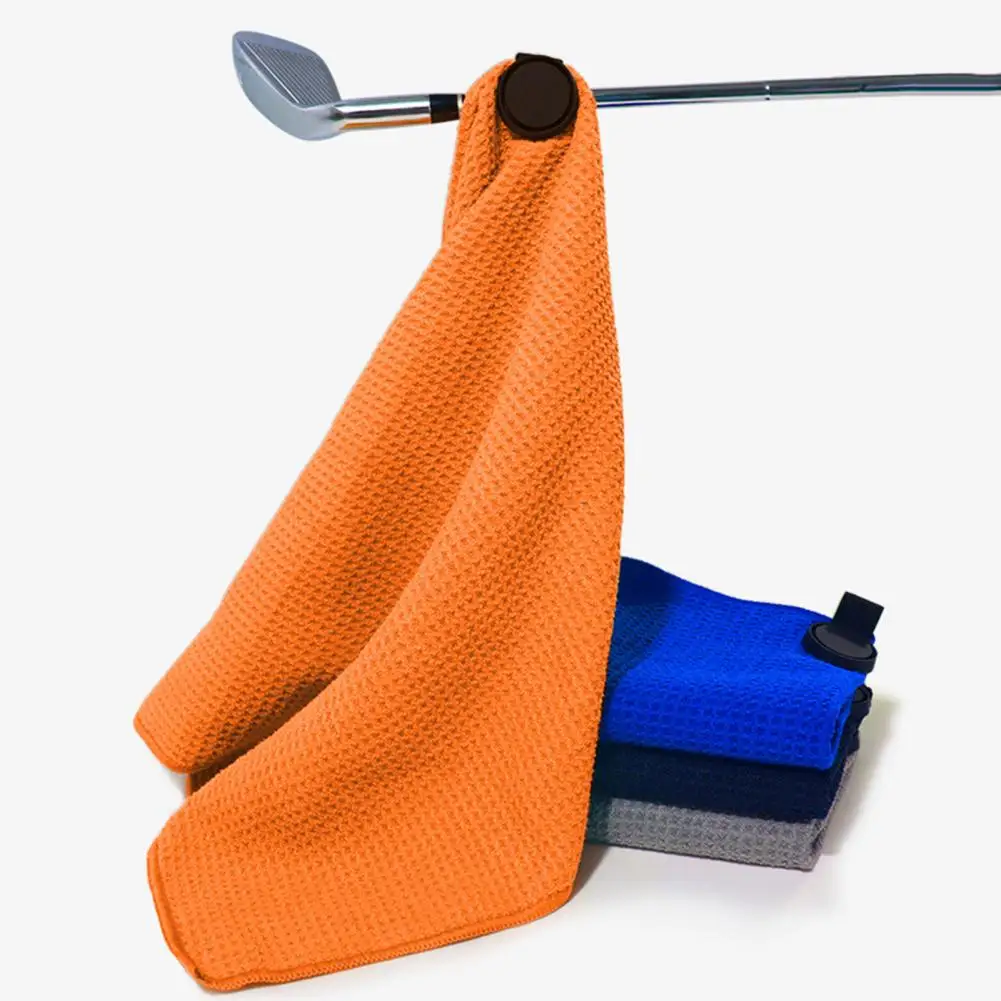 

Магнитное полотенце для гольфа из микрофибры с карабином, вафельный узор, салфетка для чистки клюшек и мячей, аксессуары для гольфа, подарок для гольфиста