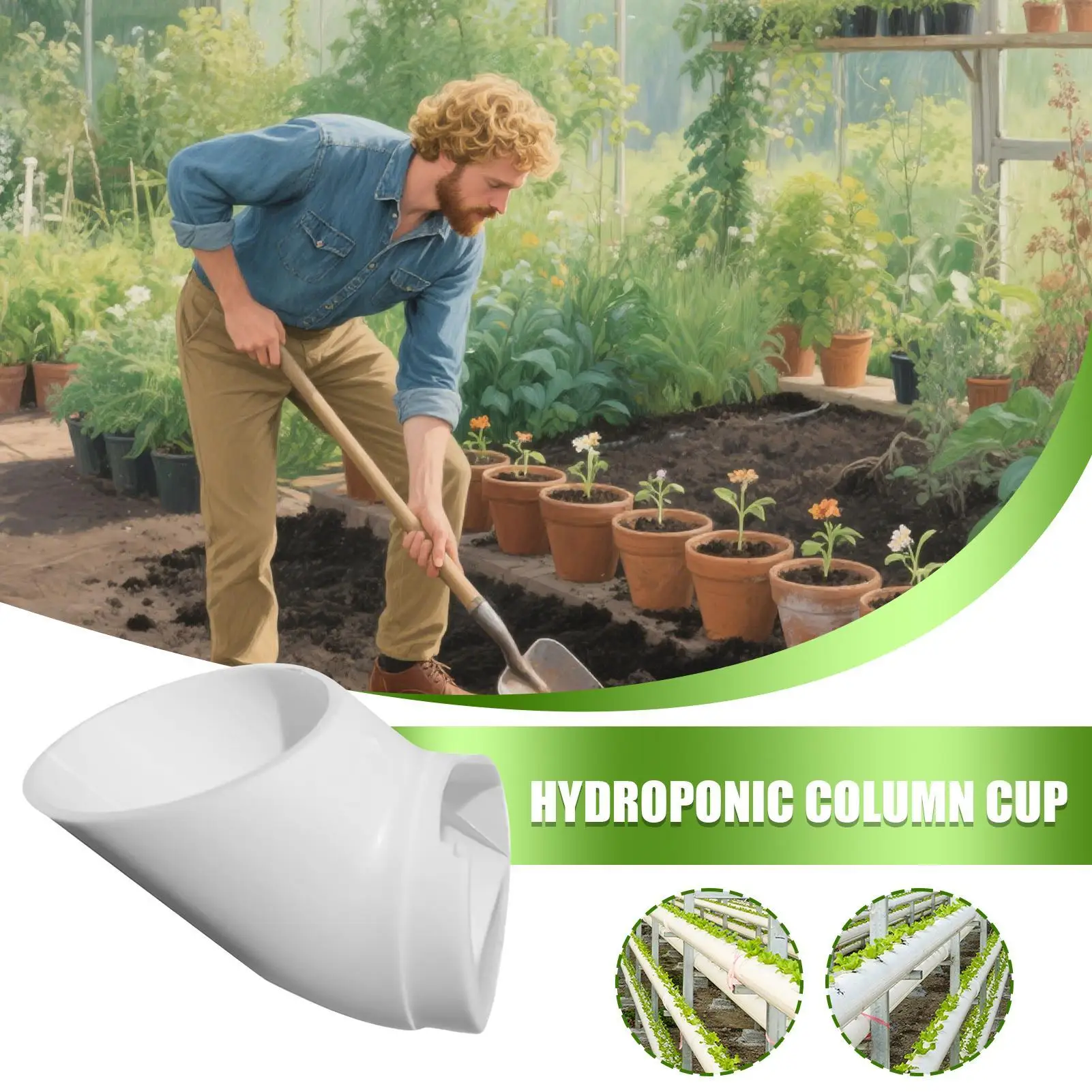 

Plant Cups 10 Pieces Planter Hydroponics Vertical Tower Cup PVC Grow Basket with Sponge Soilless Culture Growing System Flower