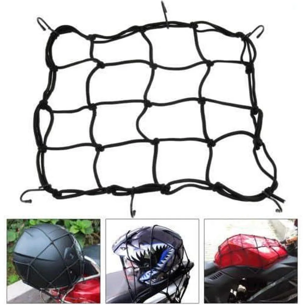 Luggage Net Motorcycle  30x30cm Motorcycle & Motorbike Bike 6 Hook Bungee Elastic Cargo Luggage Net Storage net