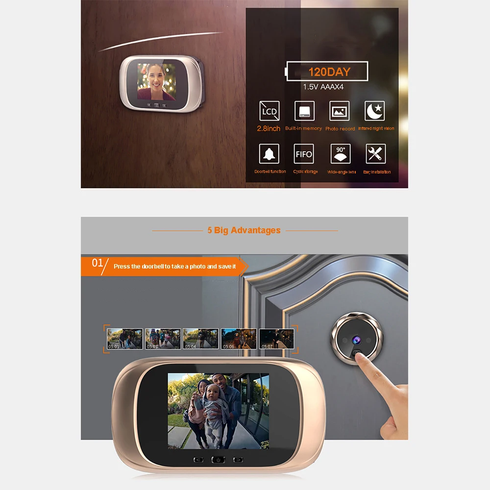 Smart Video Türklingel Intercom System Mit Kamera Entsperren Sprechen video Digitale guckloch tür telefon video gegensprechanlage für Zu Hause