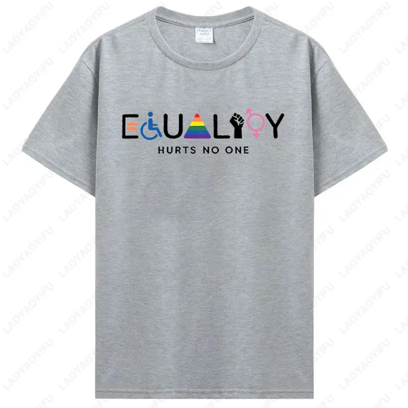 المساواة تؤذي لا أحد امرأة القطن تي شيرت حياة سوداء المادة المحملة LGBT العدالة الاجتماعية حقوق الإنسان مكافحة العنصرية مثلي الجنس فخر القمم #5