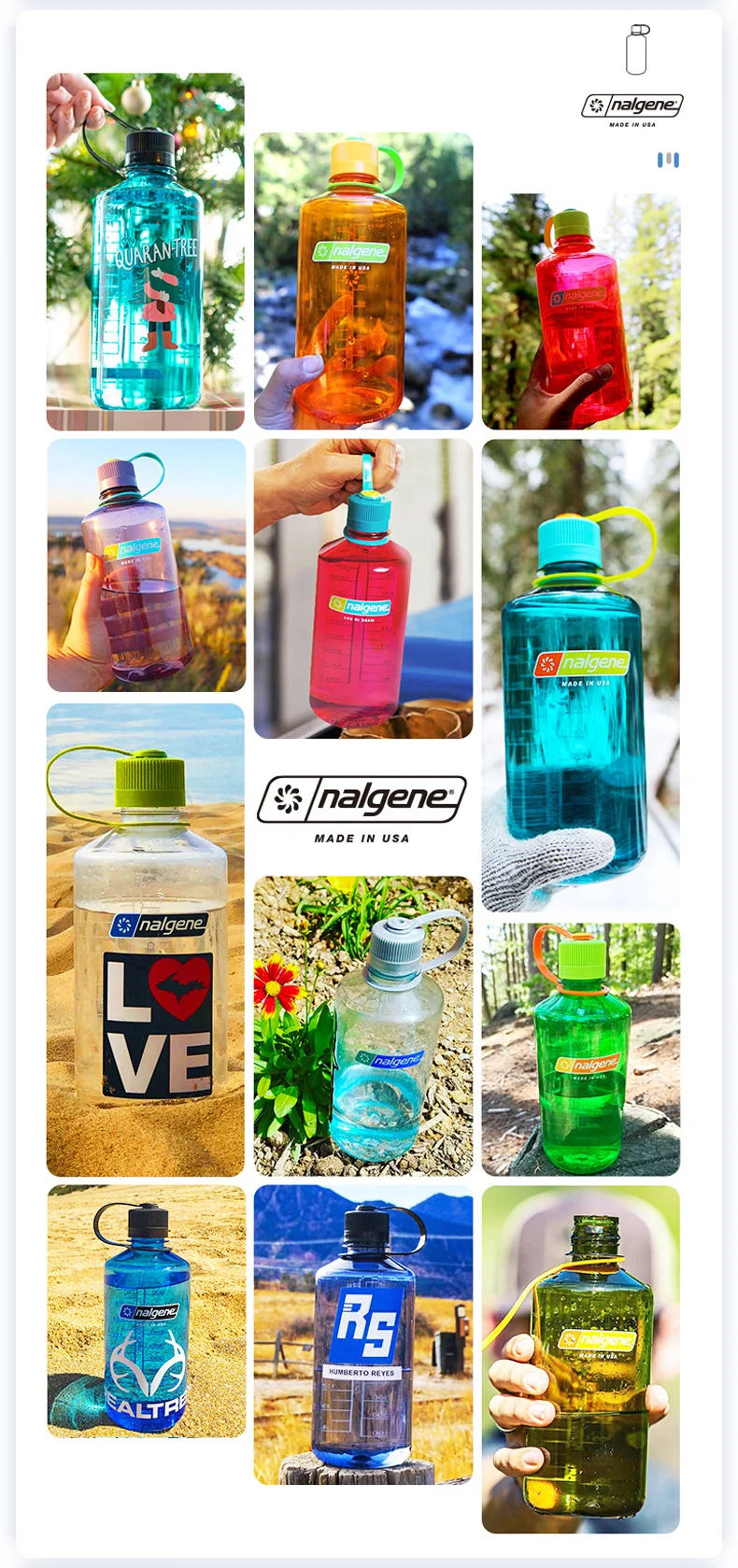Nalgene 1L Trinkflasche mit schmalem Hals aus Tritan, auslaufsicher, leicht, robust, Sportflasche für Wandern, Camping, Outdoor, Reisen, Fitness – Detail 8