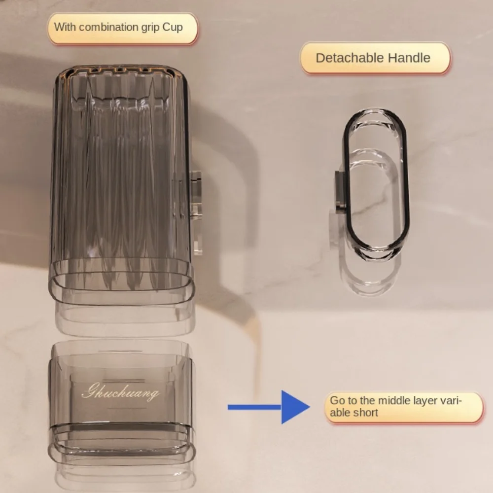 Plastic Tandpasta Opbergbeker Grote Capaciteit Waterdichte Transparante Tandenborstel Hoes Effen Kleur Afdichting Ontwerp