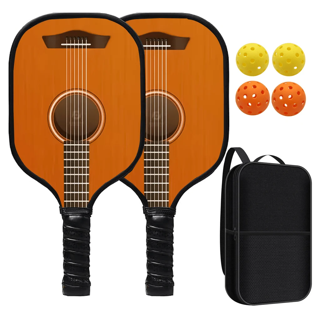 

Набор из 2 ракеток для пиклбола с 4 мячами и сумкой, стекловолоконные ракетки с сотовой сердцевиной, противоскользящая рукоятка, для занятий спортом на открытом воздухе