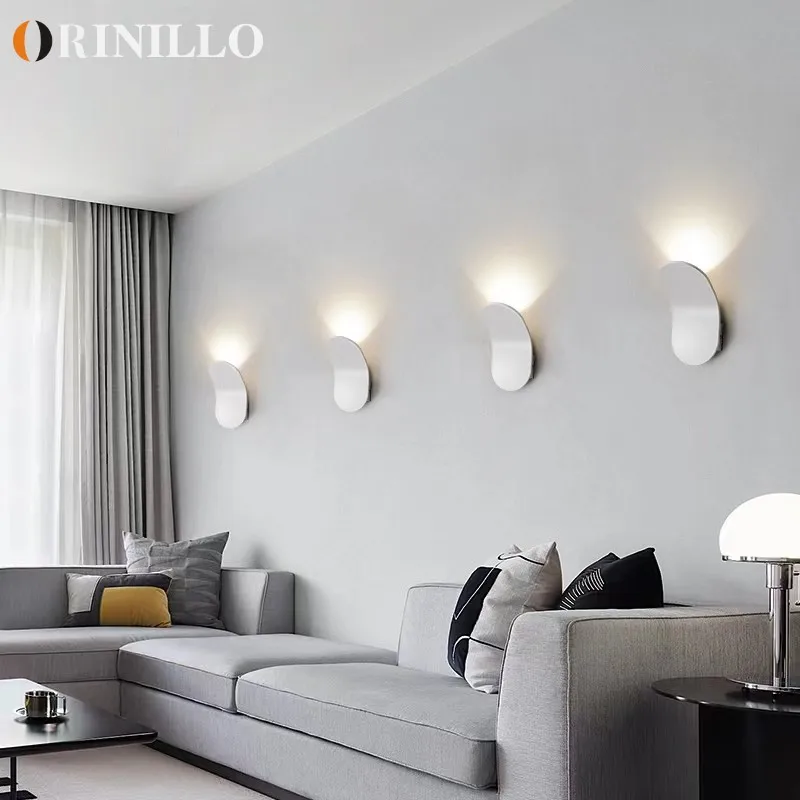 

Modern simple led aluminum wall lamp living room bedroom decorative lamp hotel villa interior creativity