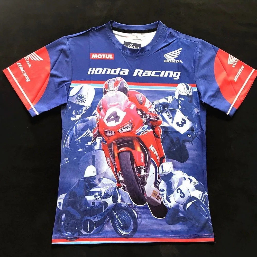 

New Honda Locomotive Culture Shirt Graffiti Motorcycle Rider Short-sleeved Racing T-shirt Breathable Off-road Motorcycle Travel