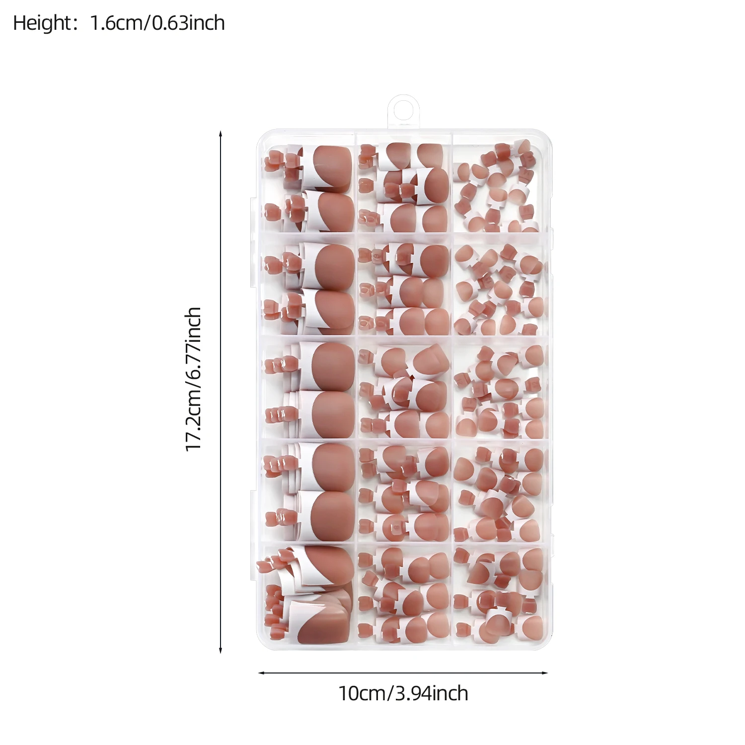 150Pcs Nude Coffee French Tips Fake Toe Nails Short Square Press On Toenails for Daily Office Wearable Full Cover False Toenail view 6