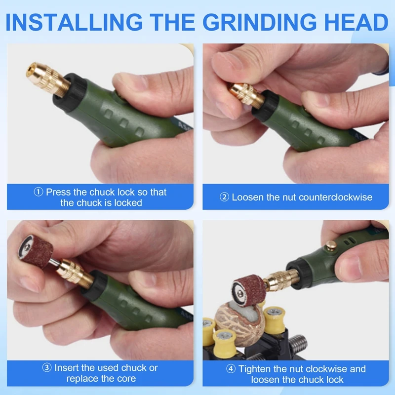 ABHG Handheld Electric Grinder Mini Sanding Power Tools Electric Drill Multifunction Jade Polishing Wood Carving Tools