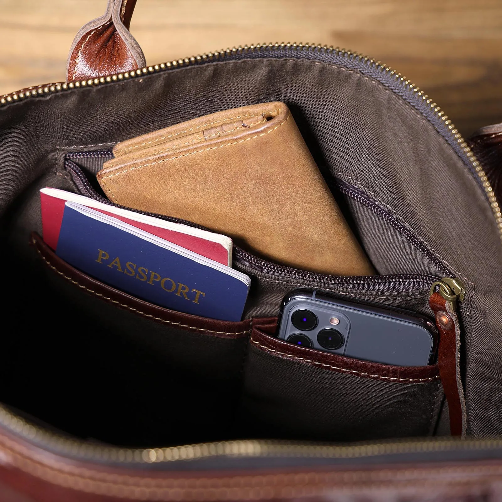 S.WORKER Vintage Echtleder-Reisetasche Italienische Rindsleder-Reisetasche Herren-Weekender-Tasche Sporttasche Handgepäck – Detail 18