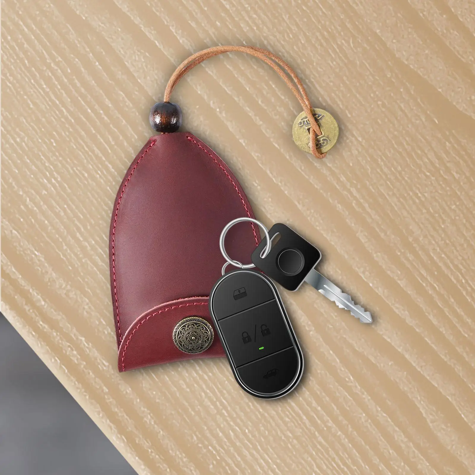 Multifunction Car Key Holder PU Leather Pendant for Business Men Women