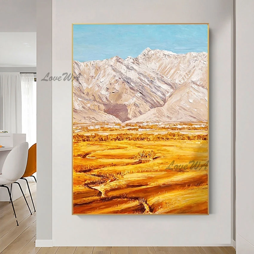 

Unframed Hand-painted Wall Art Bright Color Abstract Landscape Oil Painting Home Decor Wallpaper Designs Picture For Living Room