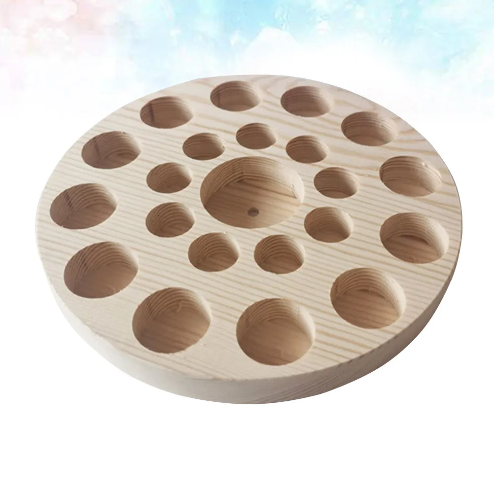 

Деревянный органайзер-поднос на 22 ячейки для эфирных масел, круглая подставка-дисплей, держатель для флаконов с ароматами, коробка для лаков для ногтей