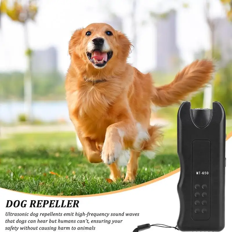 Portable Dog Repeller Anti Barking Stop Bark Training Device Multifunction Bark Control Ultrasonic Tool With LED Flashlight