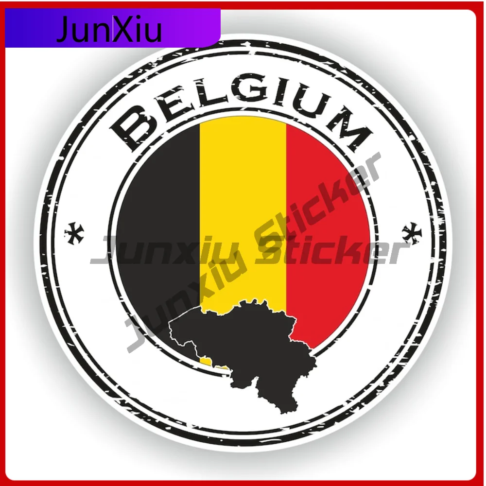 

Belgium Seal Sticker Round Heavy Duty Exterior Decor For Fridge Truck Waterproof Decoration Auto Accessories Exterior Vinyl