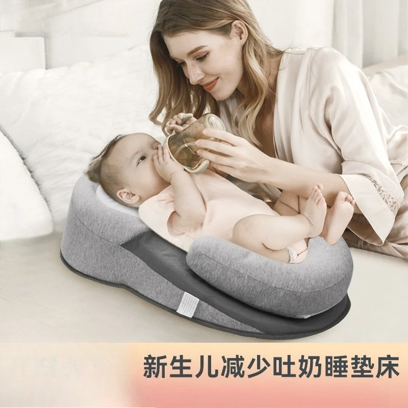 Somenie Newborn Baby Relief Spitting Slope Pillow Baby Relief Overflow Choking Lying Feeding Bed Middle Bed Pillow Adjustable