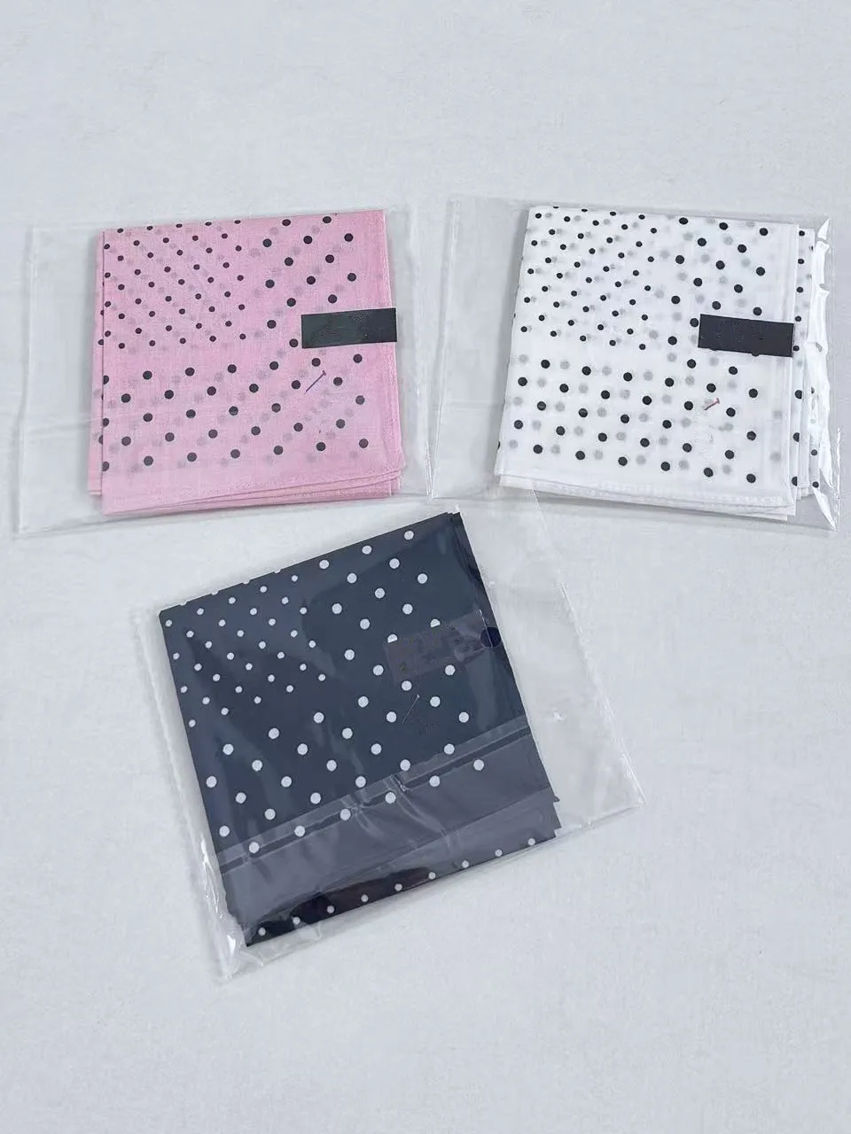 

Fashionable Embroidered Polka Dot Print Small Silk Scarf Pocket Square Scarf Korean Style Summer Youth Cotton Fabric Unisex