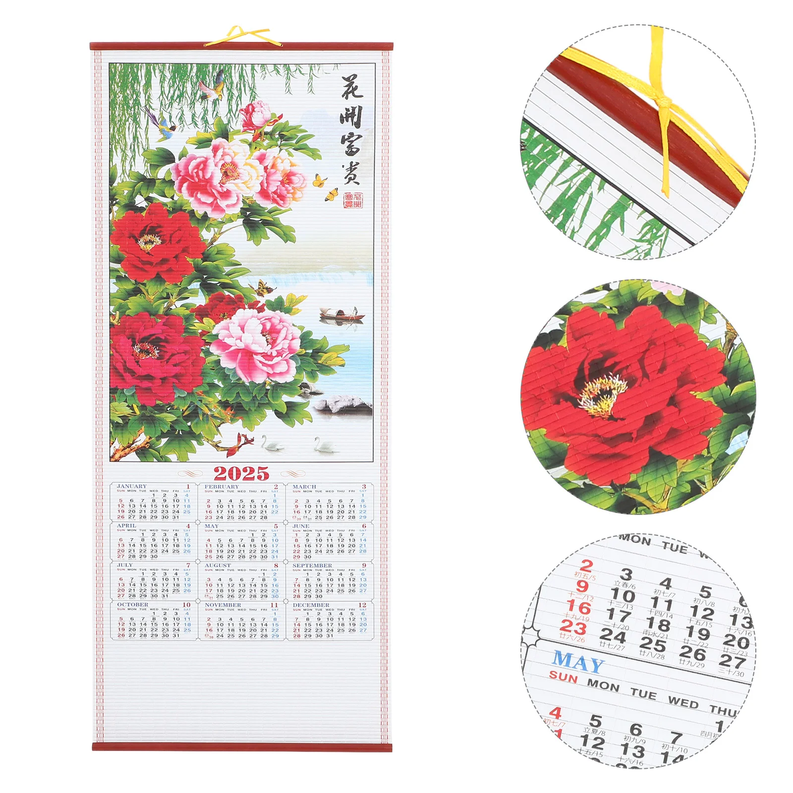 

Wall Calendar Appointment Hanging Room Daily Use Landscape Painting Delicate English Paper Household