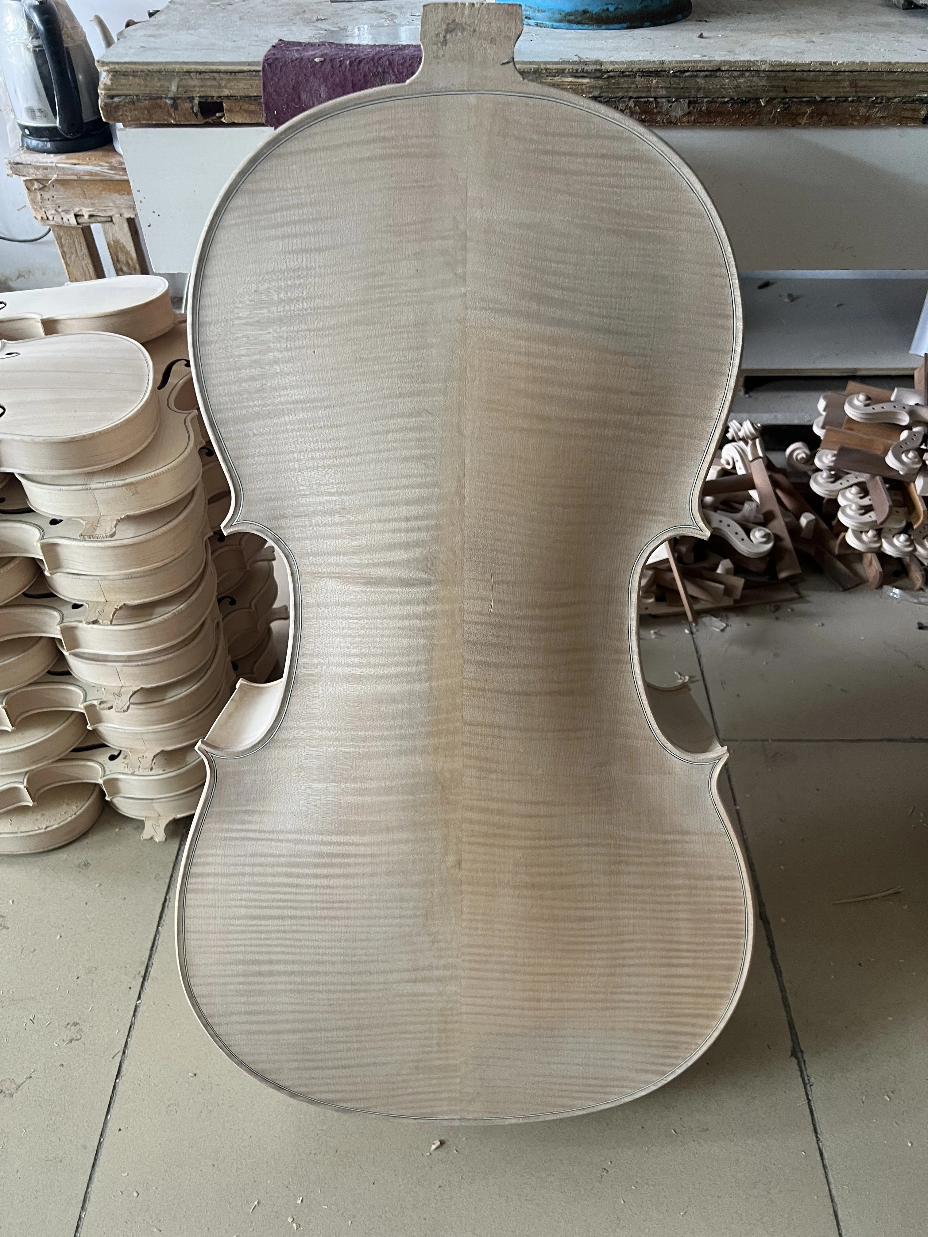 White Panel spruce wood cello 4/4 Maple back side solid wood cello stringed instrument professional cello